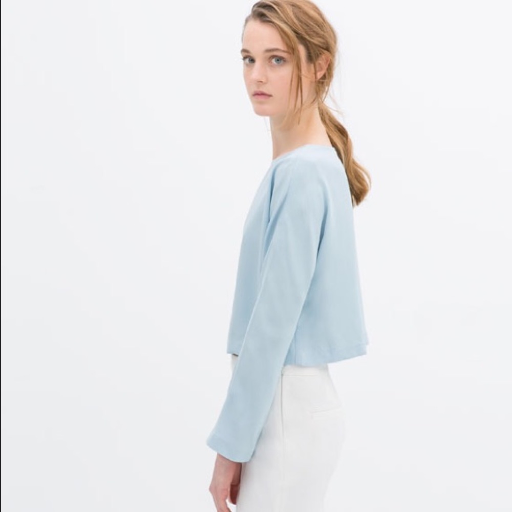5 for $25 SALE‼️Zara Powder Blue Long Sleeve